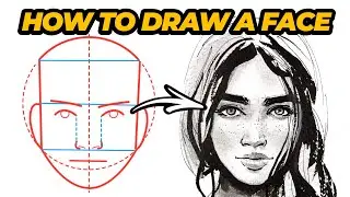 How to draw a face for beginners (Loomis Method using pen & ink)