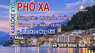 #Karaoke PHỐ XA Tone Nam Nhạc Sống ✔️ | #k4y #px