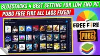 💻 Bluestacks  4 Settings For Low End PC 400++ FPS  10000000000% Working | Garena Free Fire Pakistan