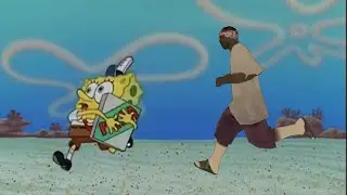 Ballas trying to get a pizza from Spongebob