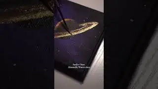 Painting Saturn With Shimmer Ahmarelle Watercolours! Saturn Dipped in Gold