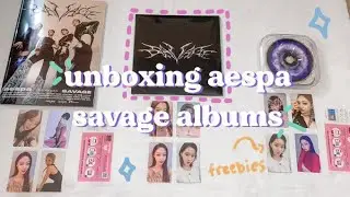 unboxing aespa savage albums | my first ever girl group album ❄️