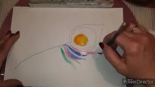 Урок акварели.Рисуем перо счастья.