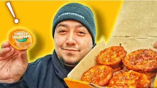 Eating Little Ceasar's NEW Crazy Puffs Outside Mukbang!