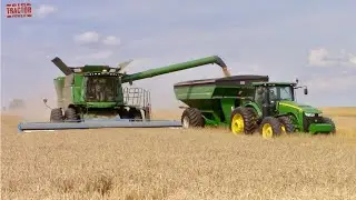 JOHN DEERE  S670 Combines Harvesting Wheat Harvest