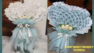 Giant money bouquet tutorial  #moneyboquet #moneybouquettutorial