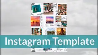 Instagram Template. Бесшовная лента Инстаграм