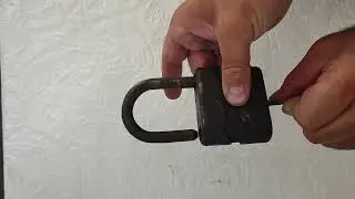 Big vintage padlock with key,1980s