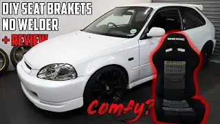 BRIDE Seats Install - No Welder DIY Brackets - Honda Civic EK