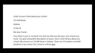 Write a Letter to Your Friend about Your School