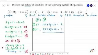 Class 10 TN  Maths  3.Algebra  Exercise 3.1 . 2. ii. 2y+z=3{-x+1}; -x+3y-z=-4; 3x+2y+z= -1/2