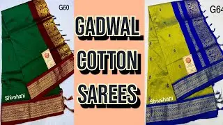 Gadwal Cotton Sarees || gadwal cotton saree material  #gadhwal #paithani #cottonsarees