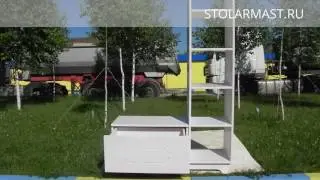 Стеллаж из массива сосны для прихожей на заказ