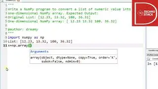 Python /Write a NUMPY program to convert a list of numeric value into a one dimensional NUMPY array.