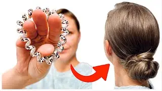 Легкий элегантный пучок на тонкие волосы. Easy hairstyles