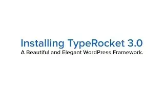 Installing TypeRocket 3.0