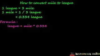 length and distance converter mile to league