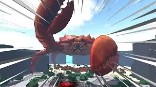 Crab Boss King Vs 100 Crab Boss & Outsiders (The Strongest Battlegrounds)