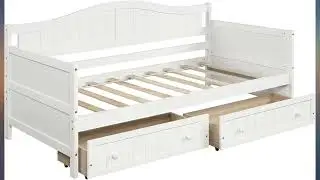Wood Twin Size Daybed with Storage Drawers, Twin Daybed Sofa Bed Frame for Bedroom, review