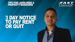 3 Day Notice To Pay Rent or Quit Forms in California Eviction Process