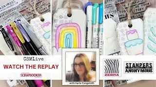 LIVE DEMO REPLAY - Handmade Tags featuring Stampers Anonymous, Zebra, Ranger and OLFA