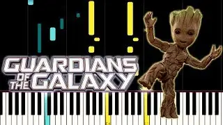 ELO - MR. BLUE SKY - BABY GROOT DANCING (Guardians of Galaxy  vol. 2)| Piano cover| Synthesia