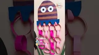 🦑✨DIY Colorful Paper Squid Craft for Kids! 🌈🎨  