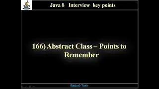 166. Abstract Class - Points To Remember