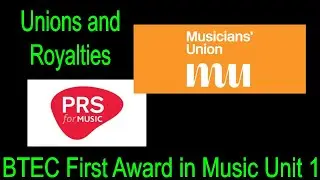 BTEC First Award in Music Unit 1 - Royalty Collection Agencies and Unions