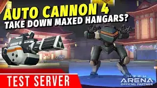 OP Autocannon 4 VS Max Hangar in Test Server | Update 2.03 | Mech Arena