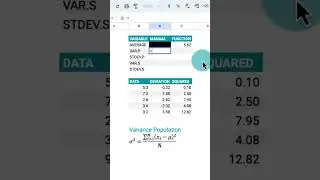 VAR.P, VAR.S, STDEV.P and STDEV.S.Functions