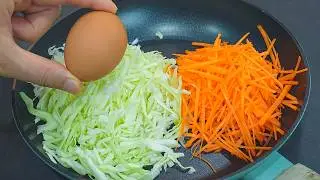 Cabbage with eggs ! Just a few ingredients! Easy and delicious cabbage and Carrot recipes!
