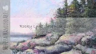 Painting Rocks and Trees in Soft Pastels