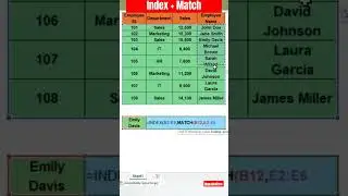 index with match #exceltips #exceltricks #excel