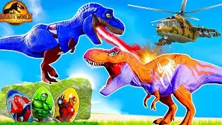 All Superhero T-Rexes Transform into Mighty Warriors - Dinosaurs Battle TV