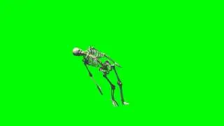 skeleton falling down green screen effect