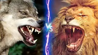 African Lion vs Gray Wolf - Who is Stronger 🤔