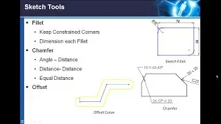12 Sketch Tools in Solidworks - Fillet in Solidworks, Chamfer in Solidworks, Offset in Solidworks.
