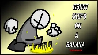 [AA] A grunt slips on a banana.