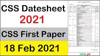 CSS Date Sheet 2021 Exams Dates Announced by FPSC