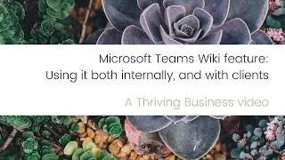 Thriving Business - How I use the Wiki feature in Microsoft Teams