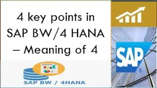 The key points about SAP BW/4HANA | What do we mean by 4 in SAP BW/4 HANA | The basics of BW/4 HANA