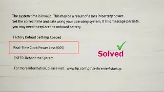 How to fix Real-Time Clock Power Loss Error