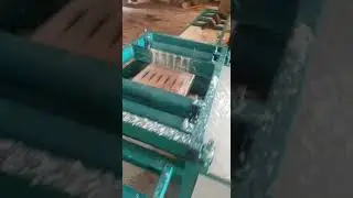 кромкообрезной многопильный станок КМ-250 (тест при настройке на производстве)