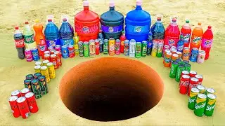 EXPERIMENT: Coca Cola, Mtn Dew, Fanta & Pepsi, Mirinda, Chupa Chups, Sprite vs Mentos Underground
