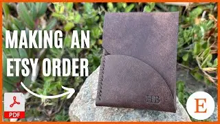 HAND-MAKING a Leather Wallet | 'The Tardis Wallet' | ASMR | Making Etsy Orders  | Downloadable PDF