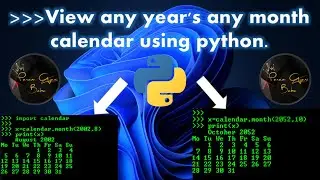 Calendar || calendar using Python || Python || Param Gyani Baba