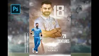 learn how to design cricket poster in photoshop virat kohli