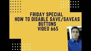 How to disable SAVE,SAVE AS keys - VBA Hindi -Friday Special-Video 665