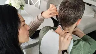 ASMR Detailed Neck Examination & Hair Trimming